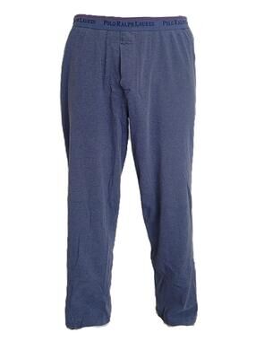 Polo Ralph Lauren Men’s Large Lounge Pajama Pants Blue Open Fly Cotton 33x30